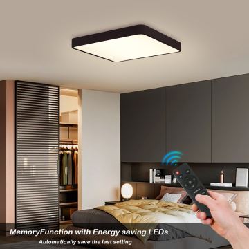 Brilagi - LED Stmievateľné stropné svietidlo POOL LED/48W/230V 3000-6000K 50x50 cm čierna + diaľkové ovládanie