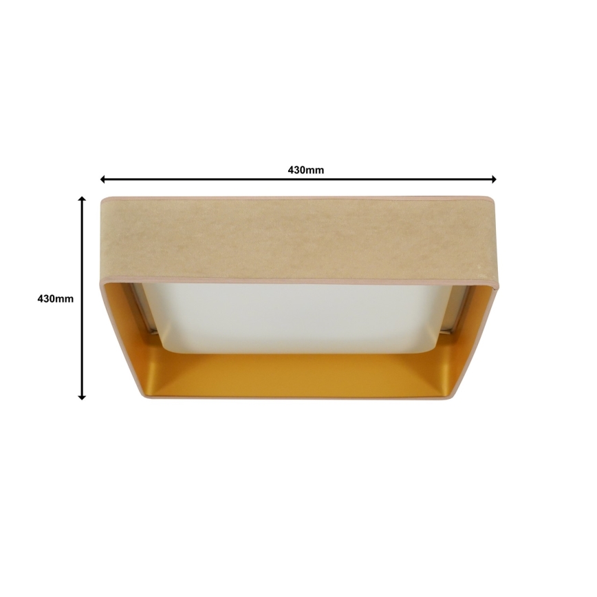 Brilagi - LED Stmievateľné stropné svietidlo VELVET SQUARE LED/24W/230V 3000/4000/6500K + diaľkové ovládanie béžová