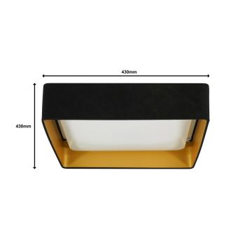 Brilagi - LED Stropné svietidlo VELVET SQUARE LED/24W/230V čierna