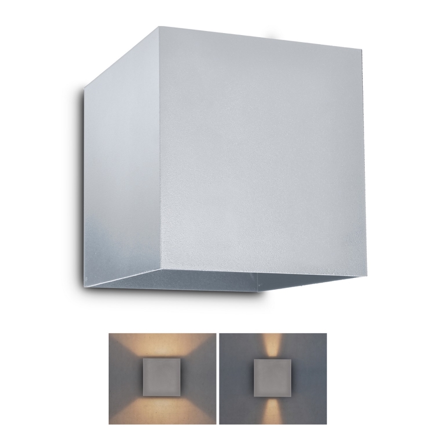 Brilagi - LED Vonkajšie nástenné svietidlo CUBE LED/6W/230V šedá IP54