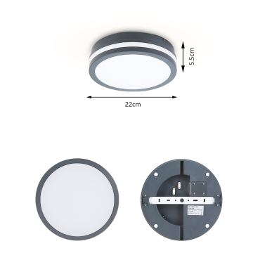 Brilagi - LED Vonkajšie svietidlo BENE LED/18W/230V pr. 22 cm antracit IP54