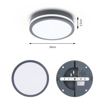 Brilagi - LED Vonkajšie svietidlo BENE LED/24W/230V pr. 26 cm antracit IP54