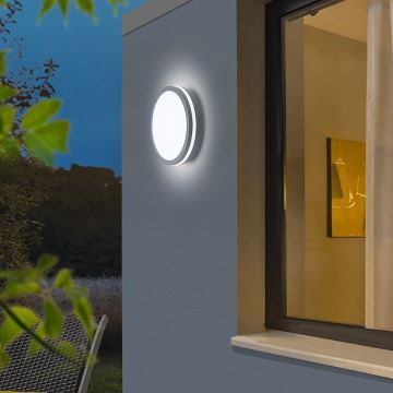 Brilagi - LED Vonkajšie svietidlo so senzorom BENE LED/24W/230V pr. 26 cm antracit IP54