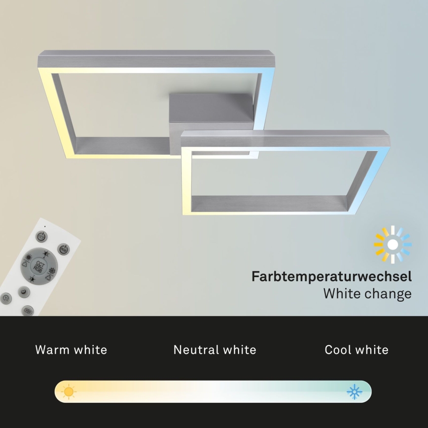 Brilo - LED RGBW Stmievateľný prisadený luster FRAME 2xLED/17W/230V 2700-6500K + diaľkové ovládanie