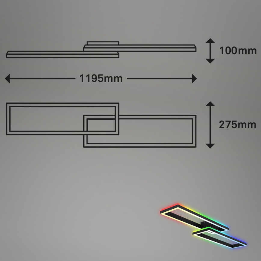 Brilo - LED RGBW Stmievateľný prisadený luster FRAME 2xLED/21W/230V 2700-6500K + diaľkové ovládanie