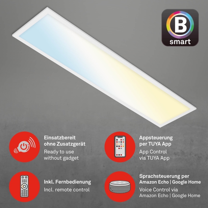 Brilo - LED Stmievateľné stropné svietidlo PIATTO LED/28W/230V 3000-6500K Wi-Fi Tuya + diaľkové ovládanie