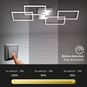 Briloner 3091-018 - LED Stmievateľné stropné svietidlo FRAME LED/30W/230V chróm