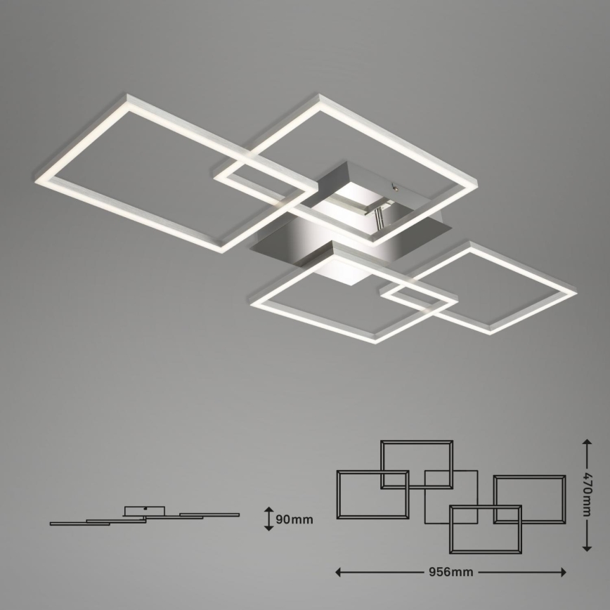 Briloner 3091-018 - LED Stmievateľné stropné svietidlo FRAME LED/30W/230V chróm