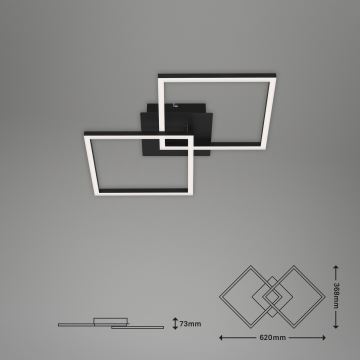 Briloner 3210-015 - LED Stmievateľné stropné svietidlo FRAME 2xLED/11W/230V čierna