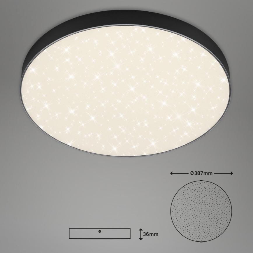 Briloner 7075-415 - LED Stropné svietidlo STAR SKY LED/24,5W/230V 4000K pr. 38 cm čierna