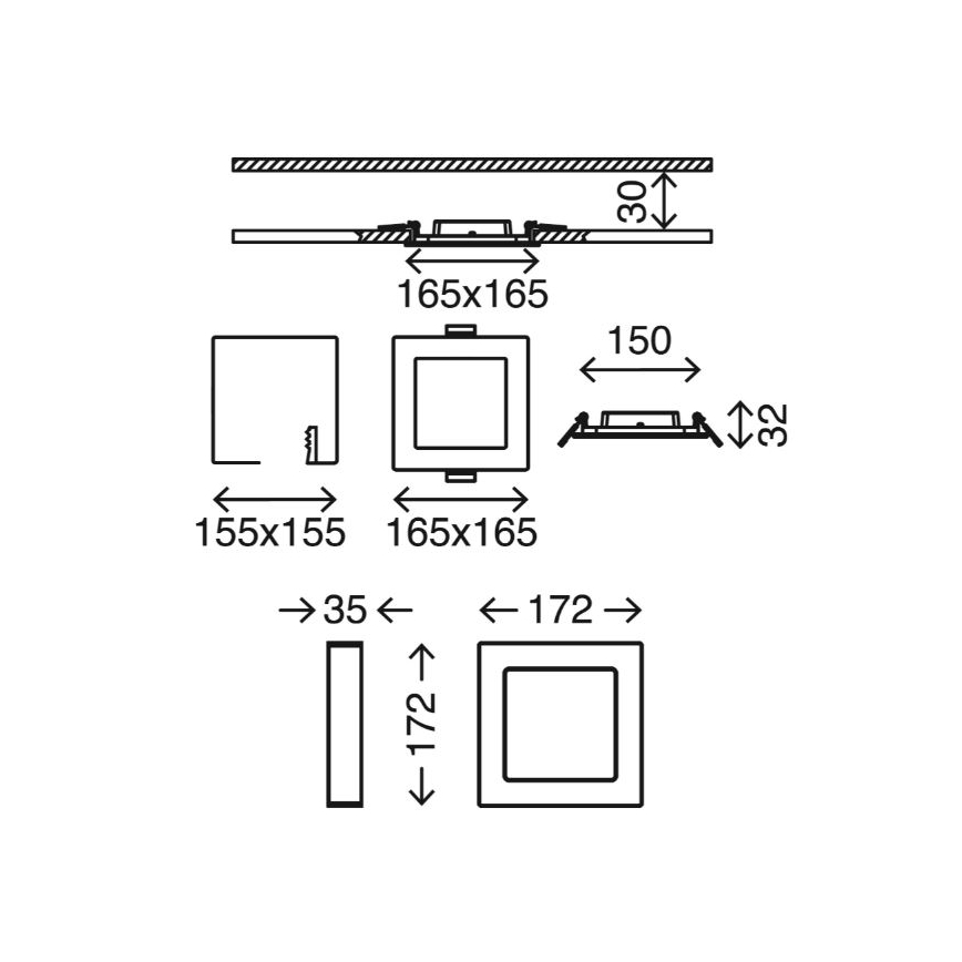 Briloner 7105-414 - LED Stropné svietidlo SKY 2V1 LED/12W/230V