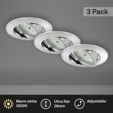 Briloner 7209-038 - SADA 3x LED Kúpeľňové podhľadové svietidlo LED/5W/230V IP23