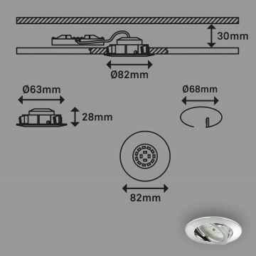 Briloner 7209-038 - SADA 3x LED Kúpeľňové podhľadové svietidlo LED/5W/230V IP23