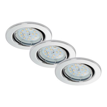 Briloner 7220-038 - SADA 3x LED Kúpeľňové podhľadové svietidlo FIT 1xGU10/5W/230V