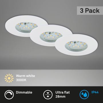 Briloner 7231-036 - SADA 3x LED Stmievateľné kúpeľňové podhľadové svietidlo LED/5,5W/230V IP44