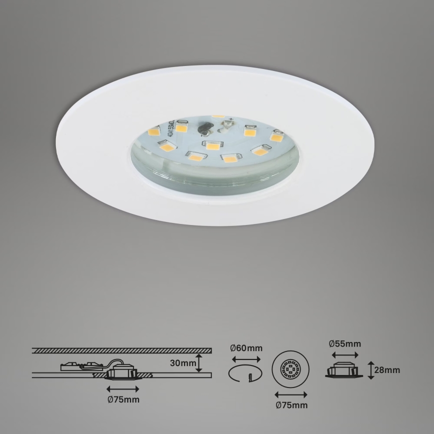 Briloner 7231-036 - SADA 3x LED Stmievateľné kúpeľňové podhľadové svietidlo LED/5,5W/230V IP44