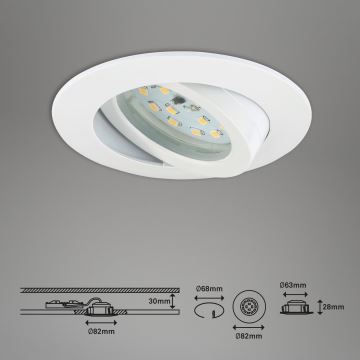 Briloner 7296-016 - LED Stmievateľné kúpeľňové podhľadové svietidlo LED/6,5W/230V IP23