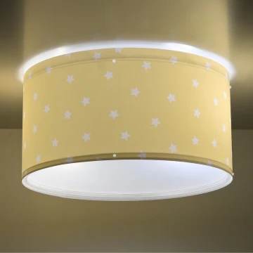 Dalber 82216A - Detské stropné svietidlo STAR LIGHT 2xE27/60W/230V žltá