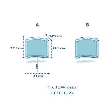 Dalber D-76118 - Detské nástenné svietidlo JUNGLE 1xE27/15W/230V