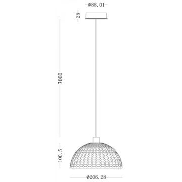 Deko-Light 342142 - Luster na lanku BASKET 1xE27/40W/230V pr. 20 cm