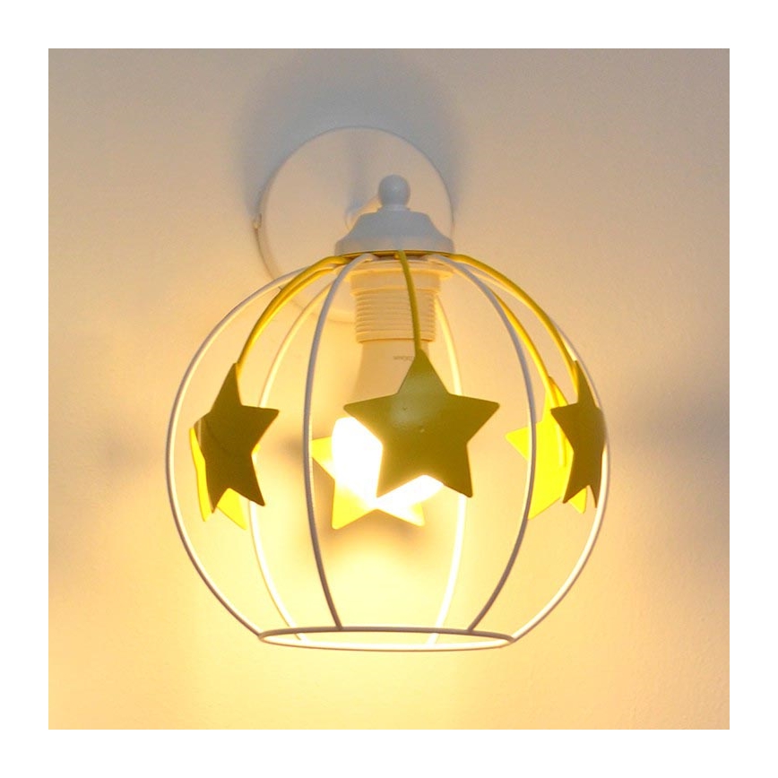 Detská nástenná lampa STARS 1xE27/15W/230V žltá/biela