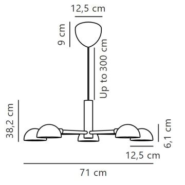 DFTP by Nordlux - Luster na lanku NOMI 5xE14/8W/230V čierna