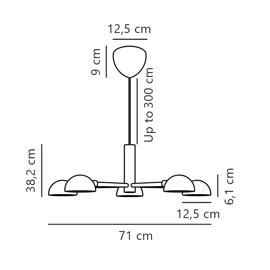 DFTP by Nordlux - Luster na lanku NOMI 5xE14/8W/230V čierna