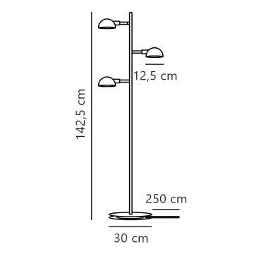 DFTP by Nordlux - Stojacia lampa NOMI 3xE14/8W/230V čierna