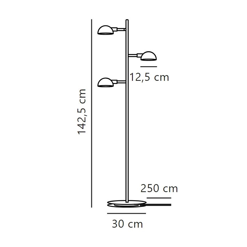 DFTP by Nordlux - Stojacia lampa NOMI 3xE14/8W/230V čierna