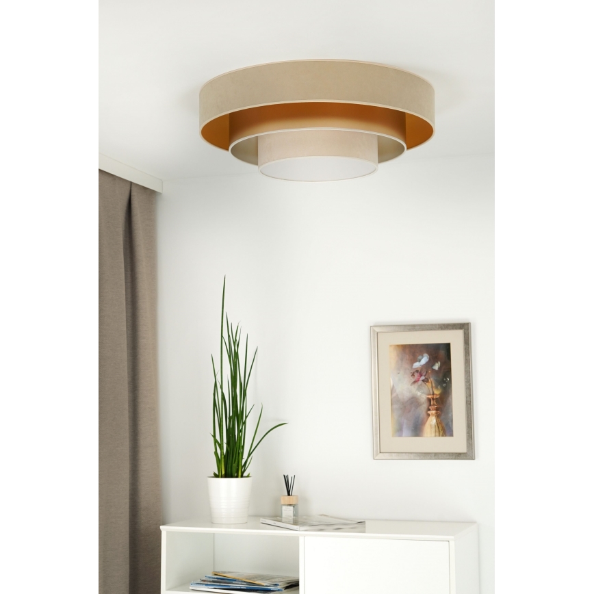 Duolla - LED Stropné svietidlo LUNETA LED/26W/230V pr. 60 cm 4000K béžová/zlatá/krémová