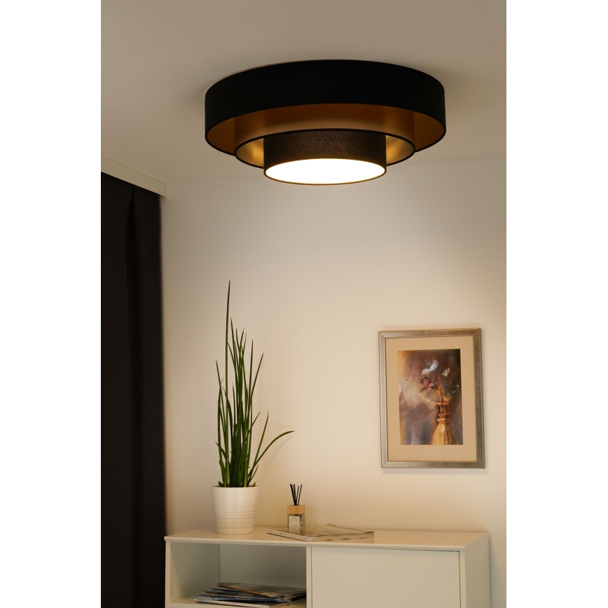 Duolla - LED Stropné svietidlo LUNETA LED/26W/230V pr. 60 cm 4000K čierna/zlatá