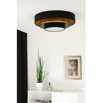 Duolla - LED Stropné svietidlo LUNETA LED/26W/230V pr. 60 cm 4000K čierna/zlatá