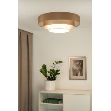 Duolla - LED Stropné svietidlo LUNETA LED/26W/230V pr. 60 cm 4000K hnedá/zlatá/biela