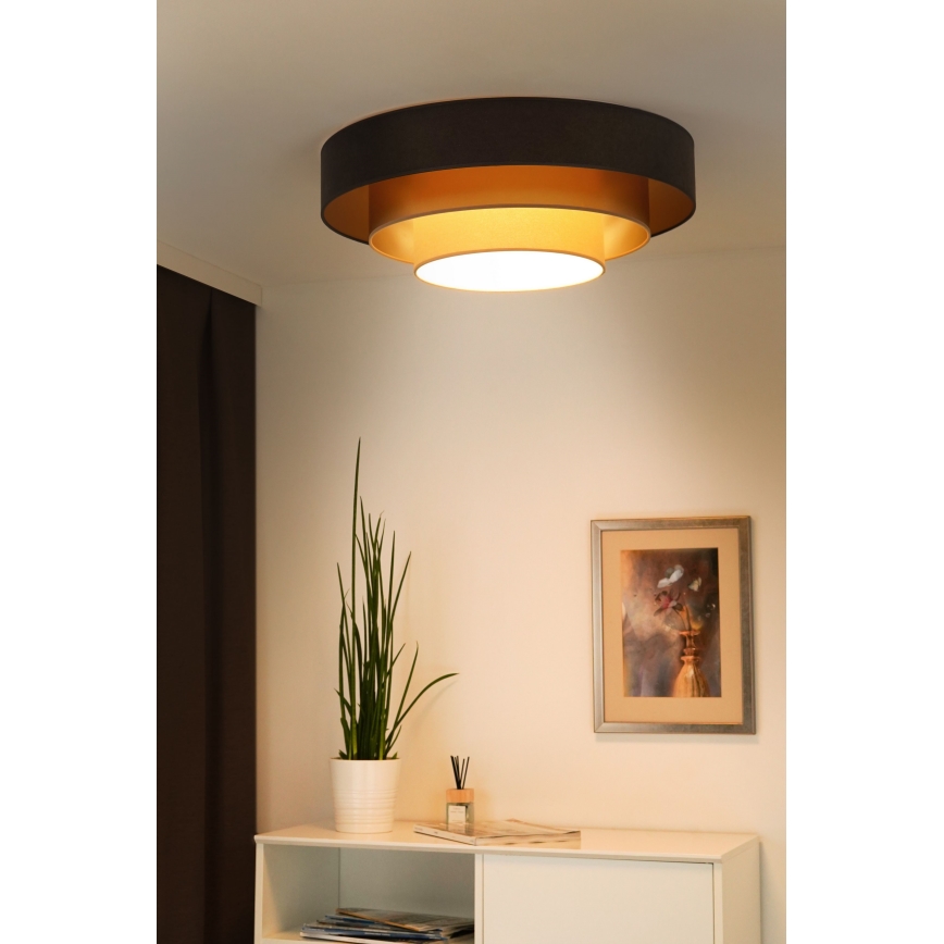 Duolla - LED Stropné svietidlo LUNETA LED/26W/230V pr. 60 cm 4000K hnedá/zlatá/krémová