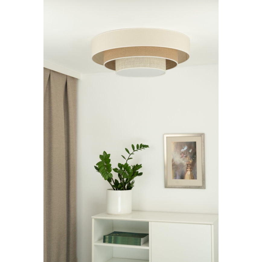 Duolla - LED Stropné svietidlo LUNETA LED/26W/230V pr. 60 cm 4000K krémová/hnedá