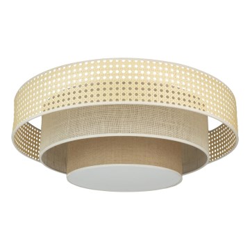 Duolla - LED Stropné svietidlo LUNETA LED/26W/230V pr. 60 cm 4000K ratan/béžová/hnedá