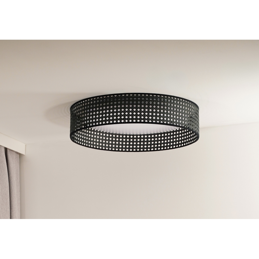 Duolla - LED Stropné svietidlo ROLLER RATTAN LED/24W/230V čierna