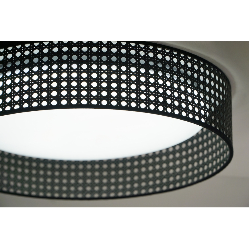 Duolla - LED Stropné svietidlo ROLLER RATTAN LED/24W/230V čierna