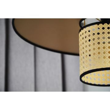 Duolla - Luster na lanku TOKYO RATTAN 1xE27/15W/230V zlatá/ratan