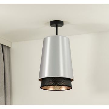 Duolla - Prisadený luster BELL SHINY 1xE27/15W/230V strieborná/čierna