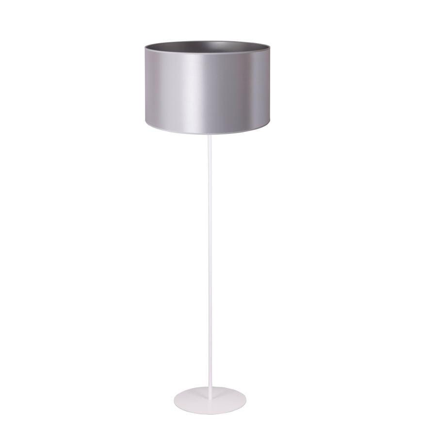 Duolla - Stojací  lampa CANNES 1xE27/15W/230V 45 cm strieborná/biela