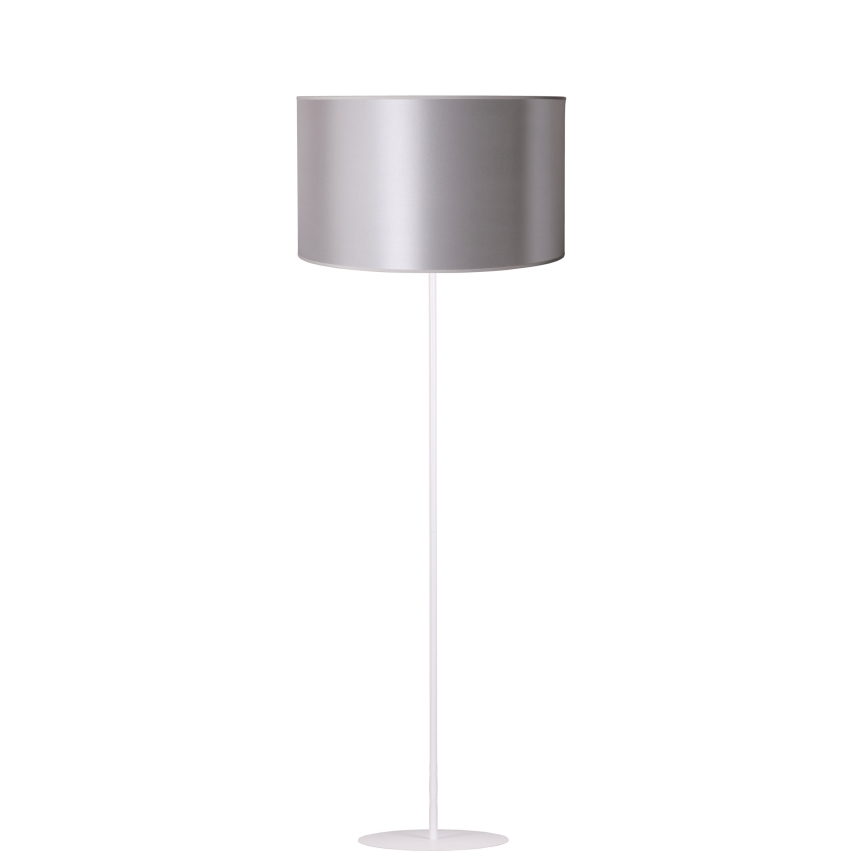 Duolla - Stojací  lampa CANNES 1xE27/15W/230V 45 cm strieborná/biela