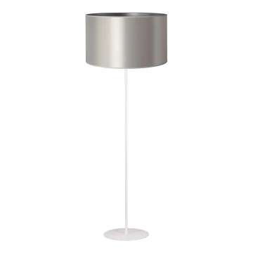 Duolla - Stojacia lampa CANNES 1xE27/15W/230V 45 cm strieborná/biela