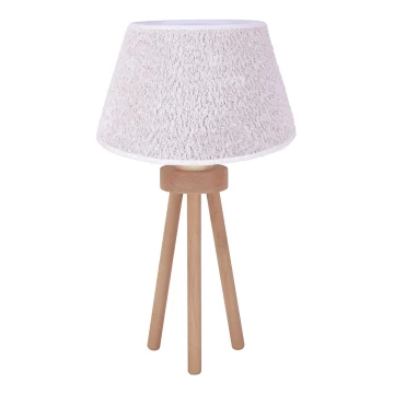 Duolla - Stolná lampa BOUCLE 1xE27/15W/230V biela/drevo