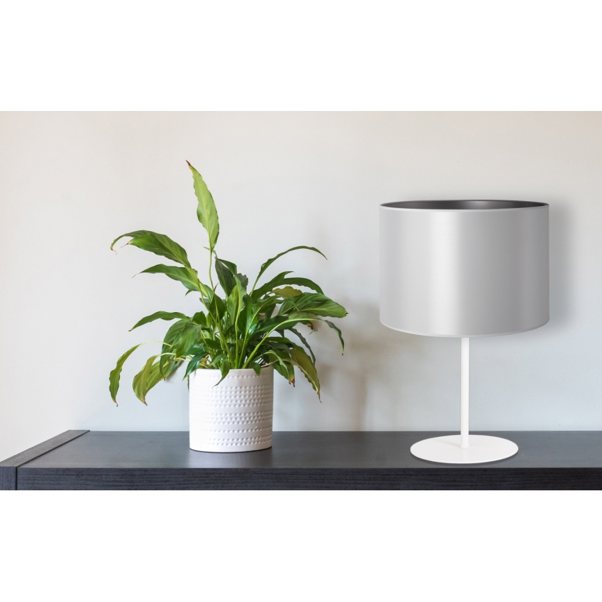 Duolla - Stolná lampa CANNES 1xE14/15W/230V 20 cm strieborná/biela