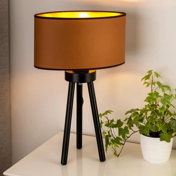 Duolla - Stolná lampa OVAL VEGAN 1xE27/15W/230V hnedá