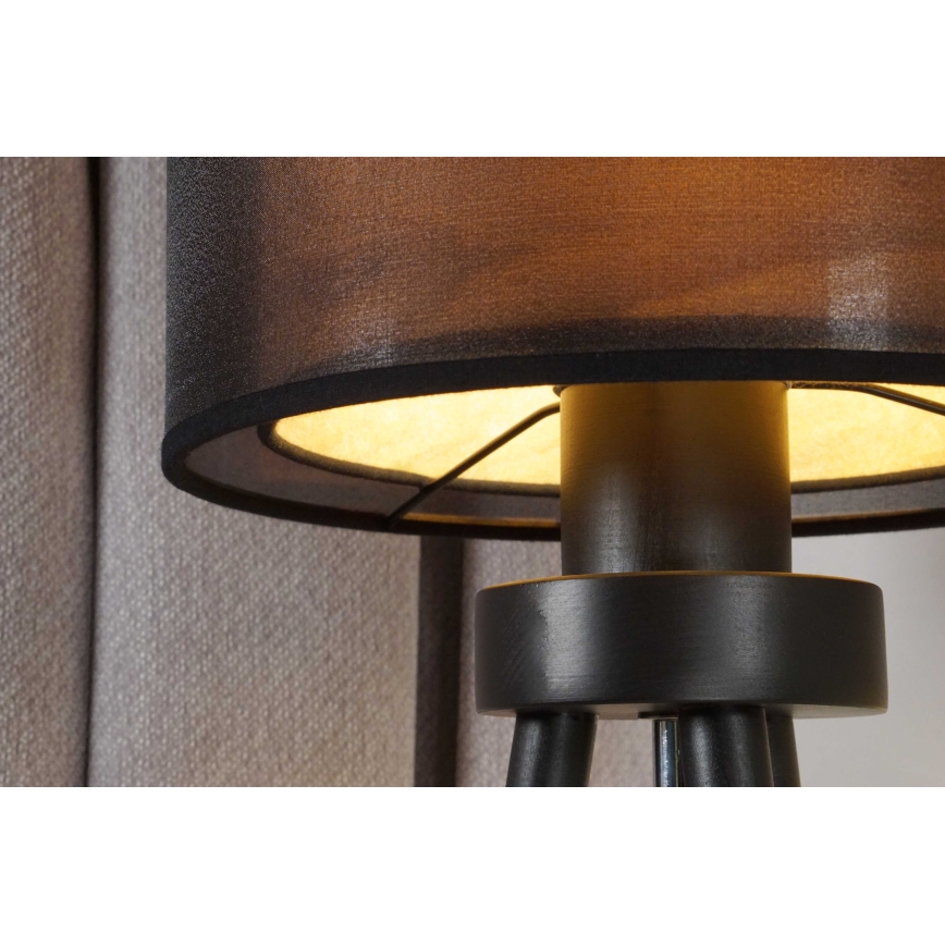 Duolla - Stolná lampa WOOD BOHO 1xE27/15W/230V čierna/béžová