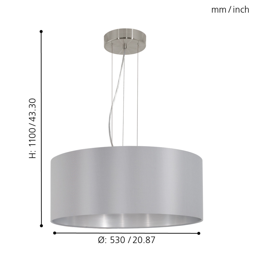 Eglo 31606 - Luster na lanku MASERLO 3xE27/60W/230V