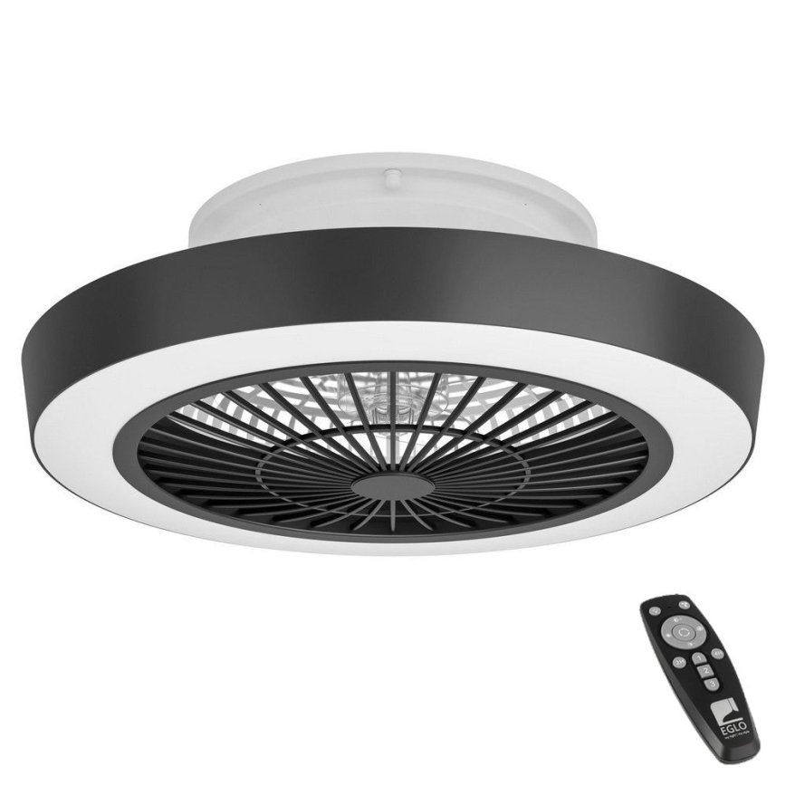 Eglo - LED Stmievateľný stropný ventilátor LED/37,8W/230V čierna + diaľkové ovládanie