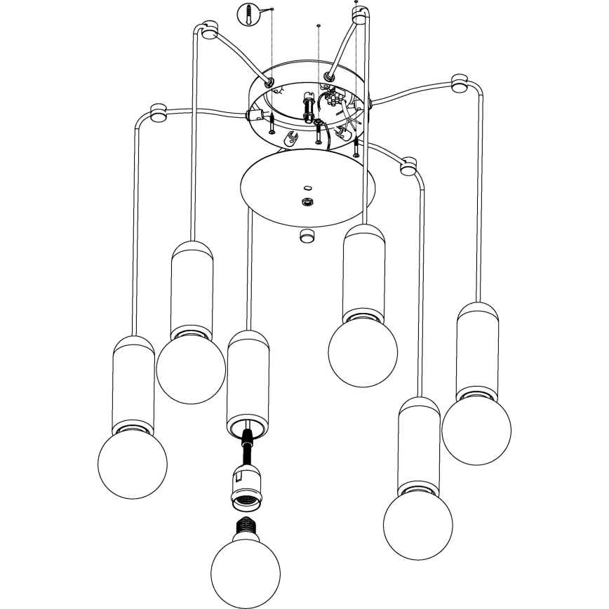 Eglo 39833 - Luster na lanku GIACONECCHIA 6xE27/40W/230V